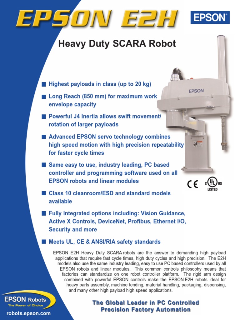 Epson E2h Scara Robots | PDF | Rotation Around A Fixed Axis | Robot