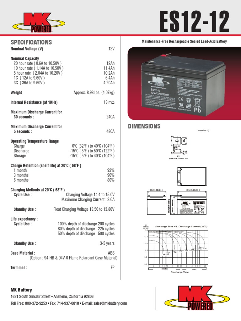 Es12 12 Pdf Battery Electricity Rechargeable Battery
