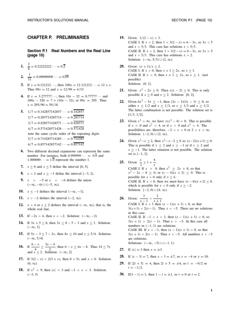 Calculus Solutions for Instructors | PDF