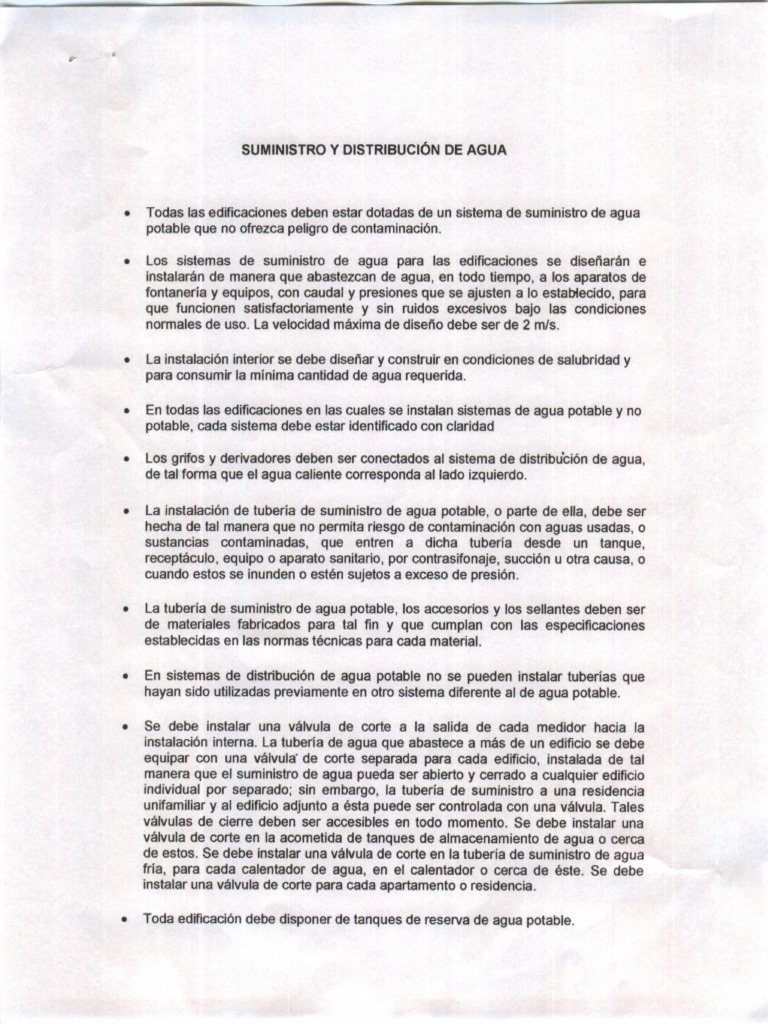 Diseño y Suministro de Agua Potable | PDF | Agua potable | Agua