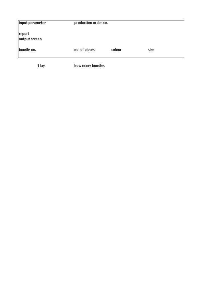 Input Parameter: Production Order No | PDF
