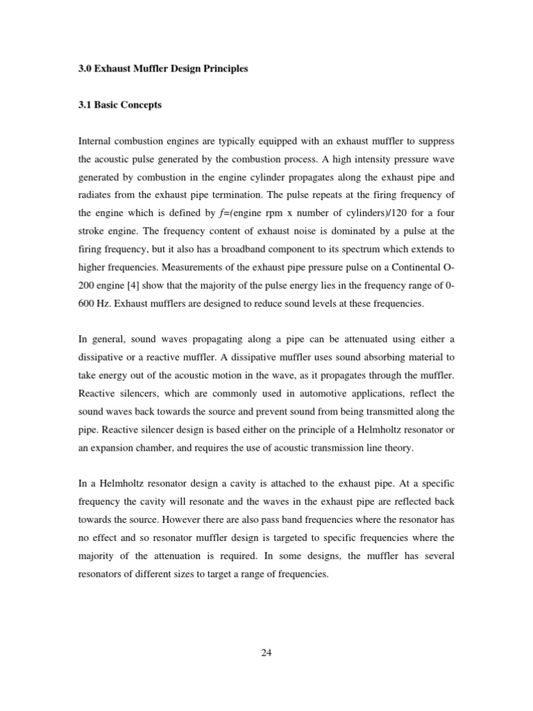 Exhaust Muffler Design Principles PDF Internal Combustion Engine Acoustics