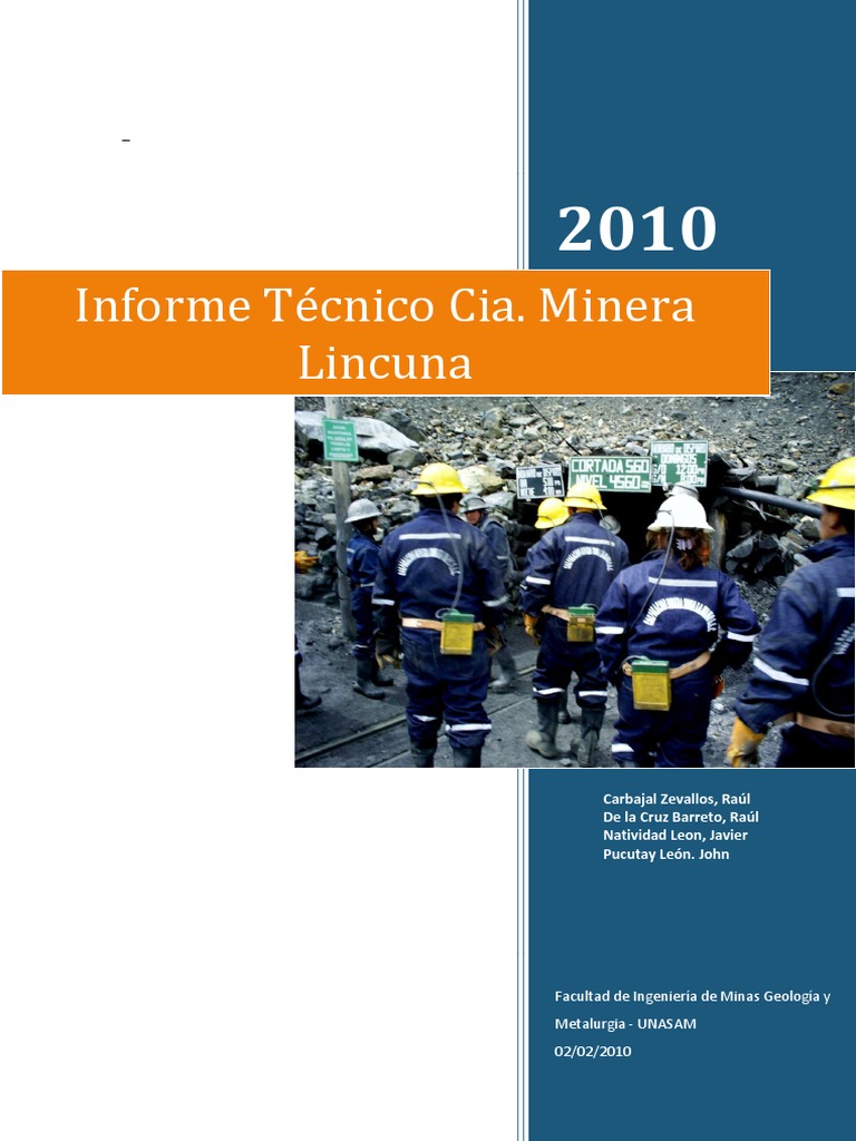 Informe Técnico de la Minera Lincuna | PDF | Minería | Roca (geología)