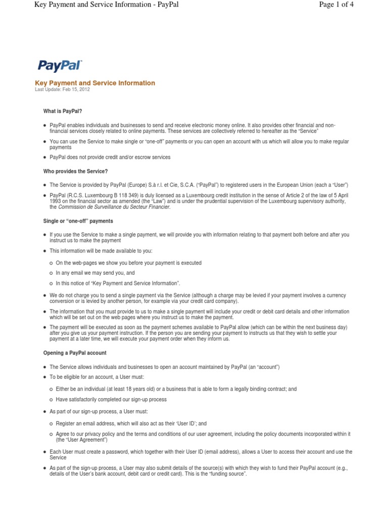 PayPal Service & Payment Guide | PDF | Finance & Money Management | Law