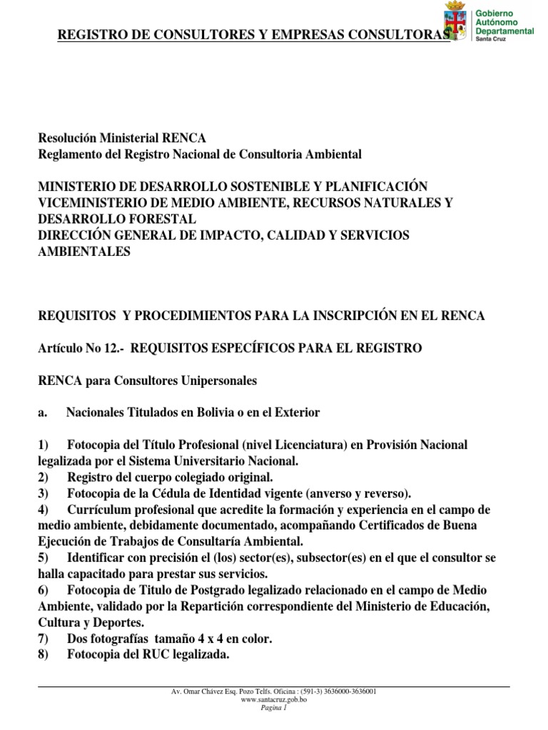 Registro de Consultores y Empresas Consultoras | PDF | Gobierno | Business