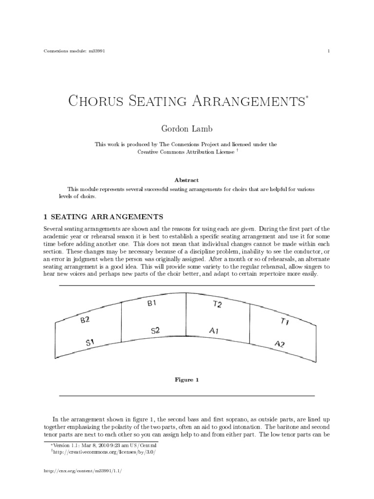 Chorus Seating Arrangments Choir Singing Free 30day Trial Scribd