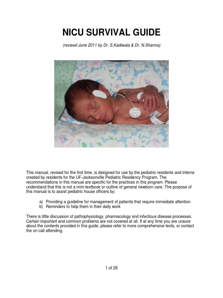 NICU Survival Guide for Residents | PDF | Lung | Aorta