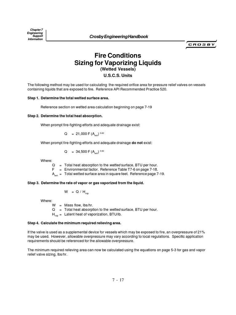 Pressure Relief Valve Engineering Handbook Crosby Pressure Pounds