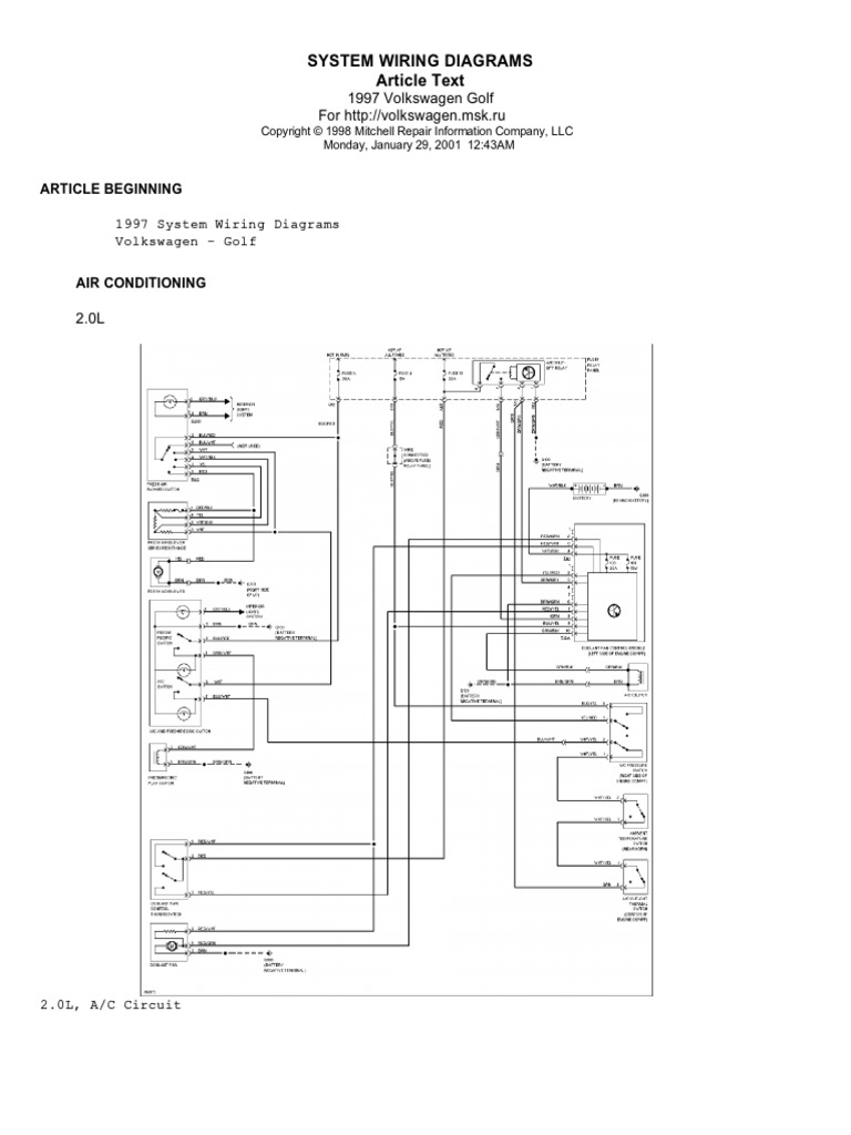 Volkswagen Golf 1997 English Wiring Diagrams MKIV VW Beetle Window Wiring  Diagram Volkswagen Golf Wiring Diagram
