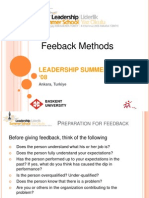 Feeback Methods: Leadership Summer School 08