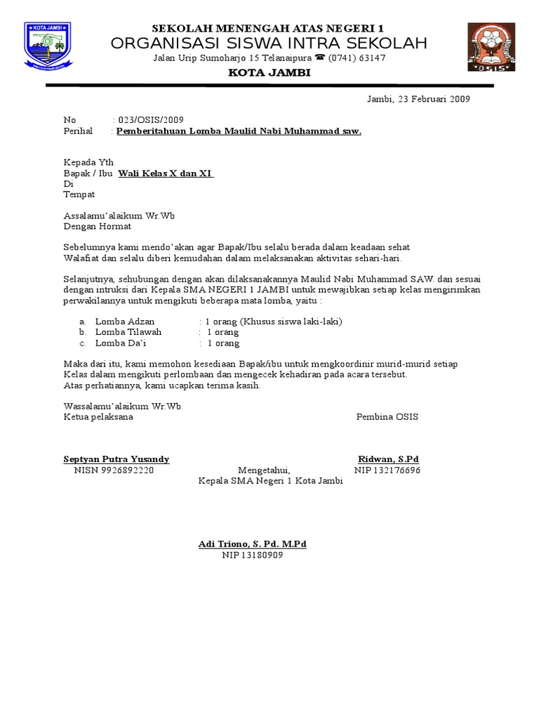 Contoh Surat Pemberitahuan Lomba 17 Agustus Kumpulan