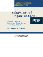 Behavior of Organization: Organizational Communication