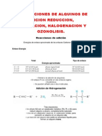3.2.7 Reaciones de Alquinos de Adicion Reduccion, Hidratacion, Halogenacion Y Ozonolisis