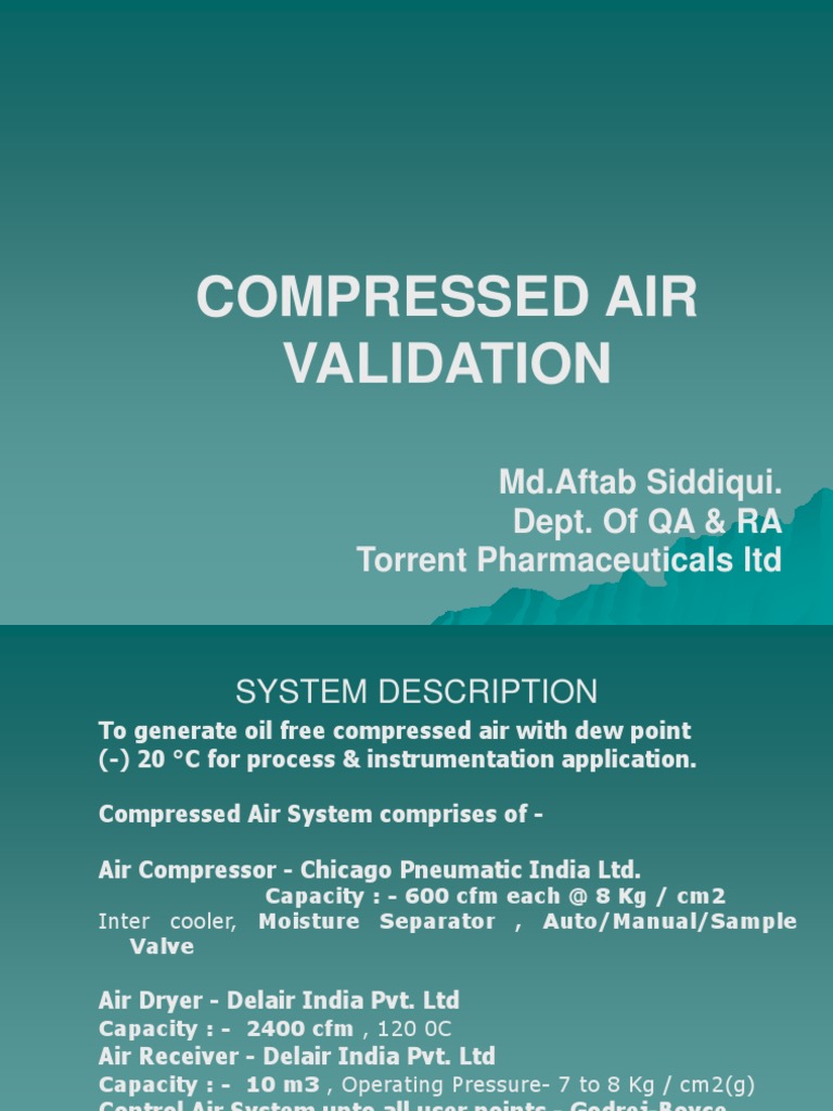 Compressed Air Validation Gases Energy Technology