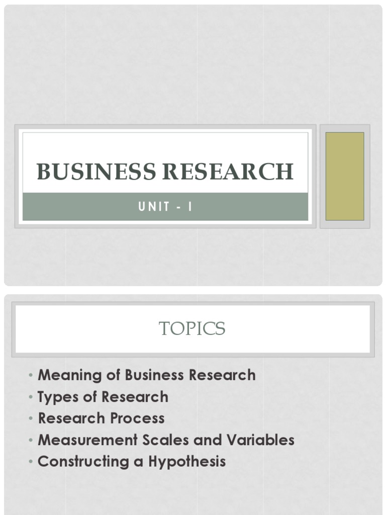 Business Research Fundamentals and Importance | PDF | Hypothesis ...