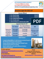Admissions Open For 2013-14: Courses Offered