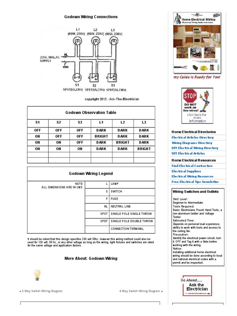Godown Wiring Diagrams Electrical Wiring Switch