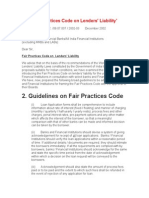 Fair Practices Code on Lenders RBI Guidelines