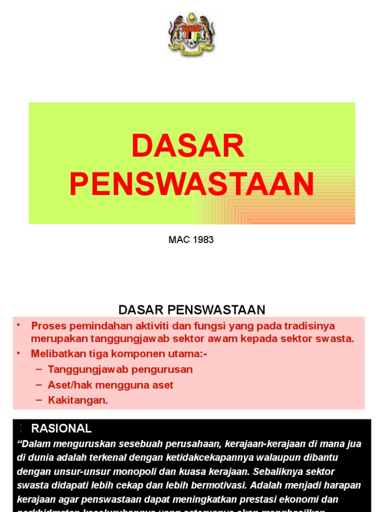 Dasar Penswastaan  PDF