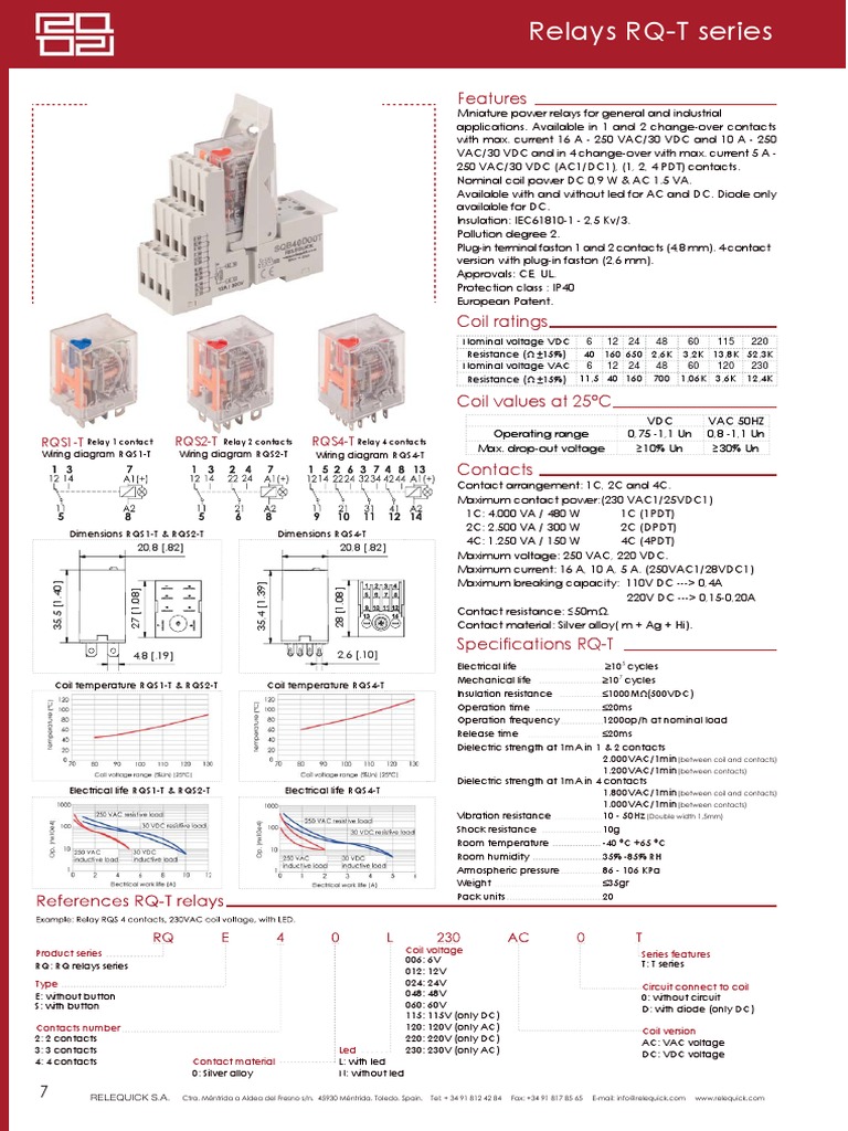 Qt-Series Possenti Heat Relequick Relays | PDF | Electrical Connector ...