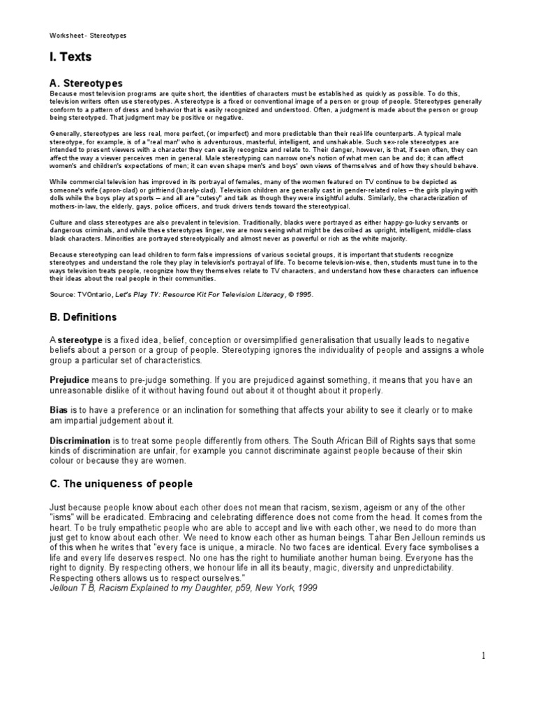 Stereotype meaning picture