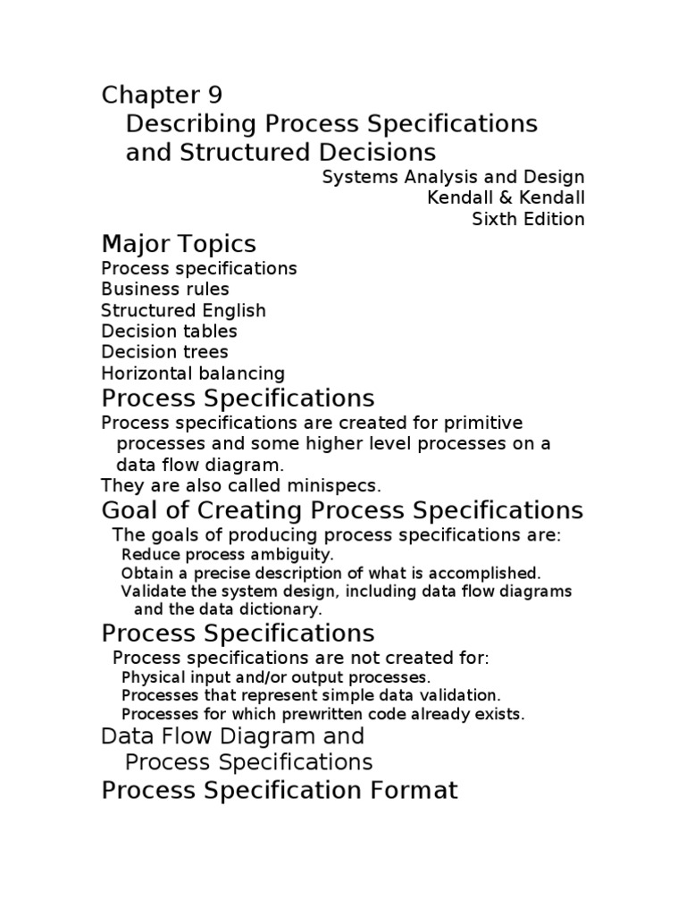 Process Specifications and Structured Decisions | PDF | Graphical User ...