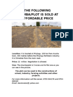 The Following Shamba/Plot Is Sold at Affordable Price