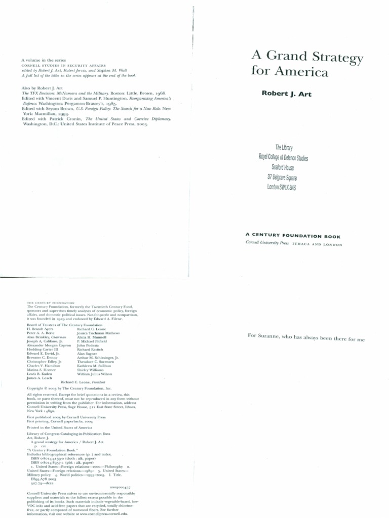 Art National Interests PDF International Relations Government