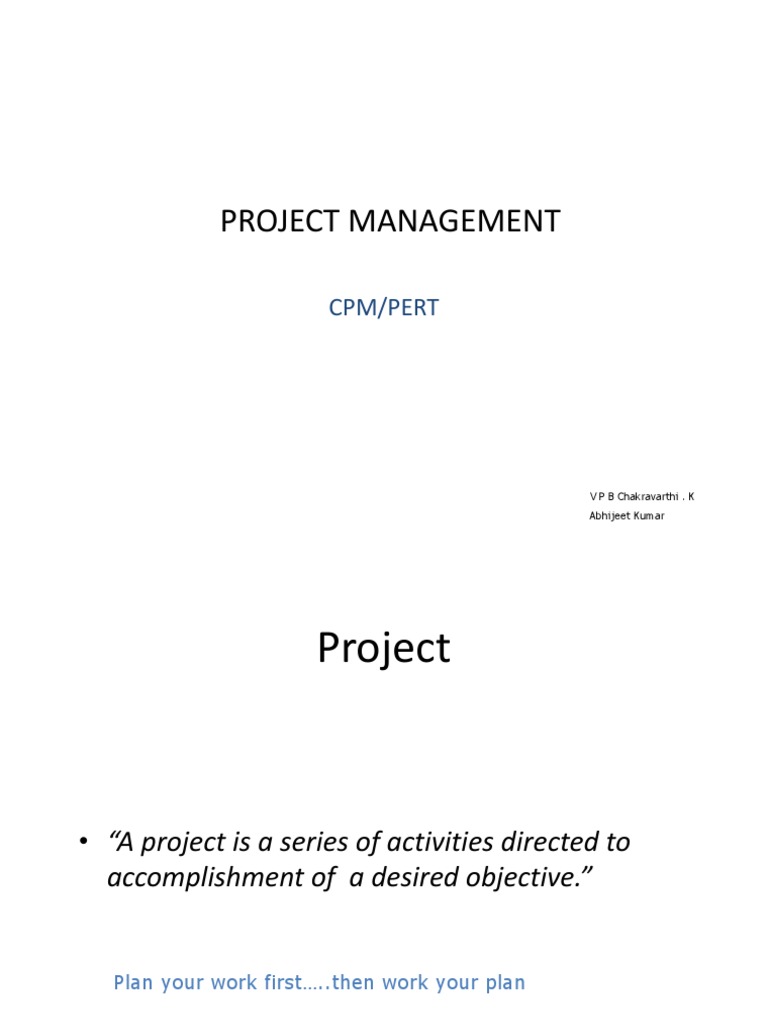 CPM and PERT Project Management Techniques | PDF | Project Management ...