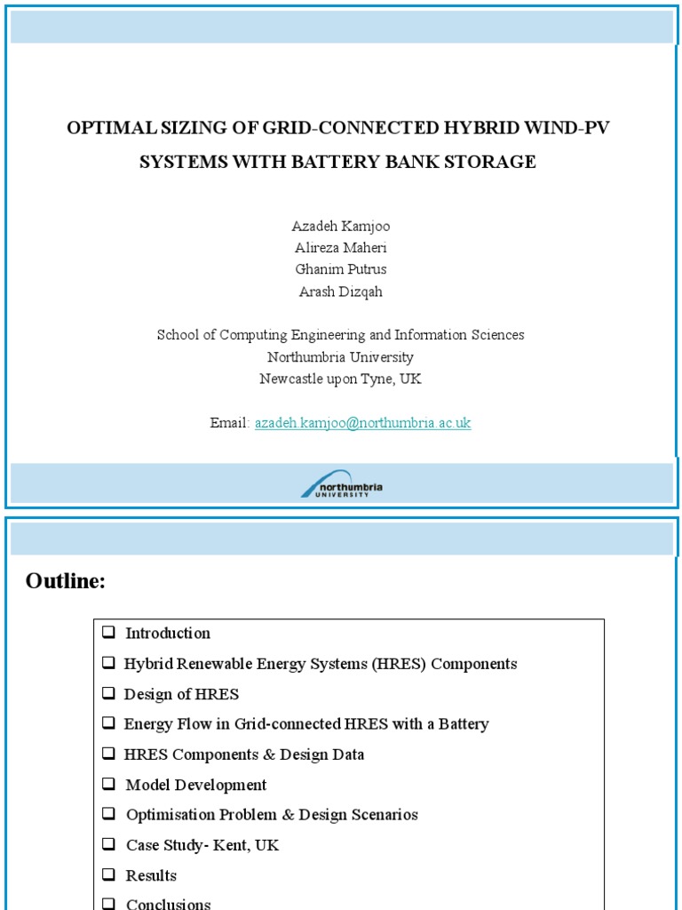 Optimal Sizing of Hybrid Wind-PV Systems | PDF | Wind Power | Renewable ...