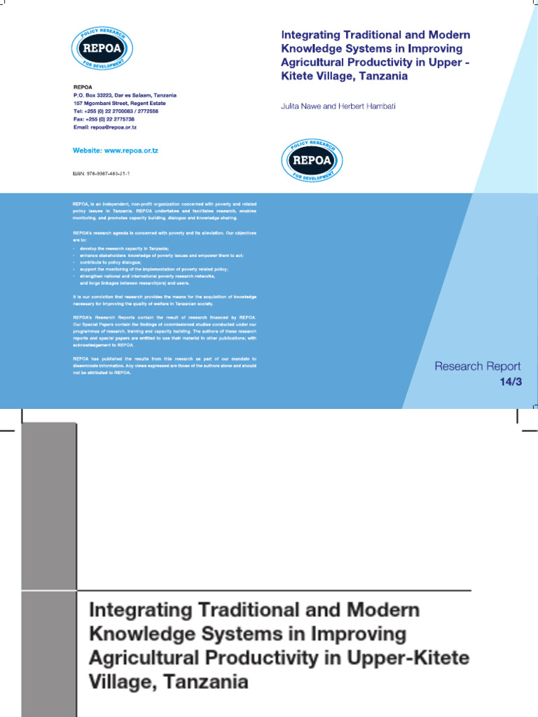 Integrating Traditional and Modern Knowledge Systems in Improving ...