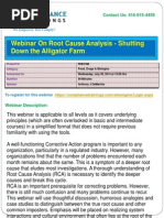 Webinar on Root Cause Analysis Shutting Down the Alligator Farm