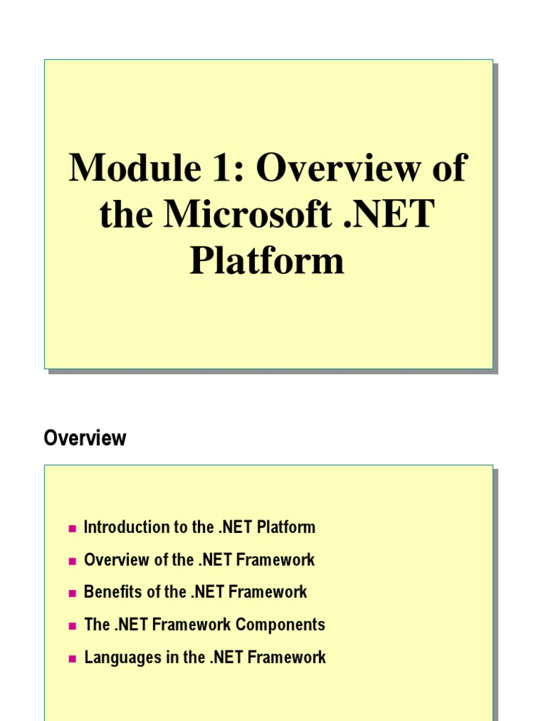 Dotnet Framework | PDF | .Net Framework | Software Framework