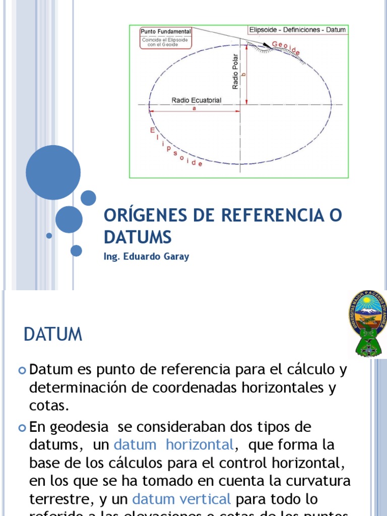 Capitulo IV Origenes de Referencia o Datums | PDF | Geodesia | Sistema ...