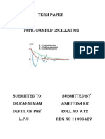 Term Paper Damped Oscillation