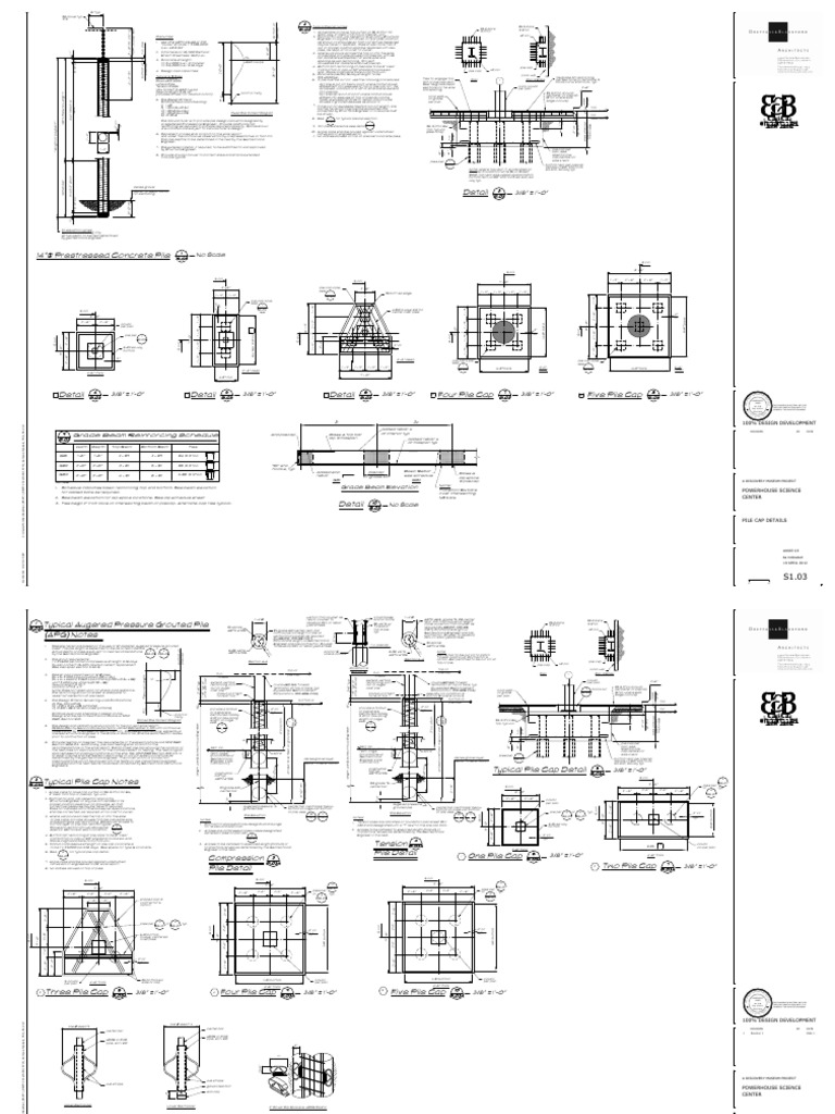 11c Pile Cap Details Structural PDF Deep Foundation