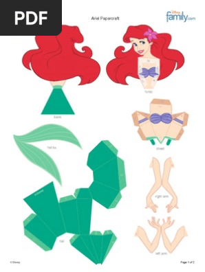 Ariel Little Mermaid Papercraft Printable 0511