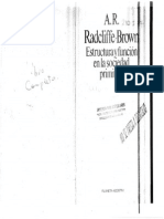 Radcliffe Brown - Estructura Y Función en La Sociedad Primitiva