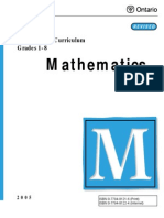 Math18curr the Ontario Curriculum Grades 1-8 Mathematics, 2005