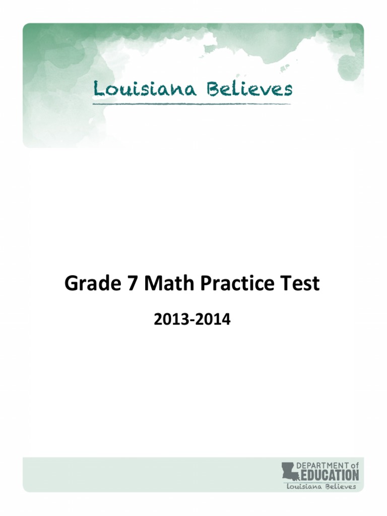 Practice test math grade 7 pdf multiple choice educational assessment
