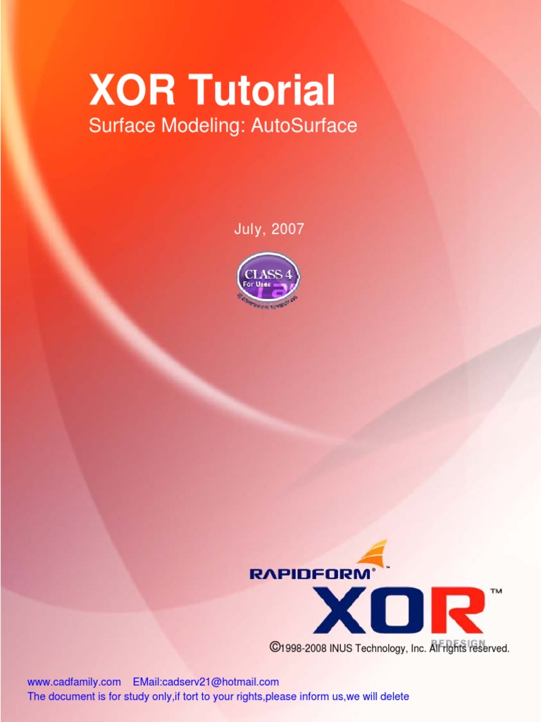 Xor Tutorial: Surface Modeling: Autosurface | PDF | Trademark ...