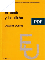 El Decir y Lo Dicho - Oswald Ducrot