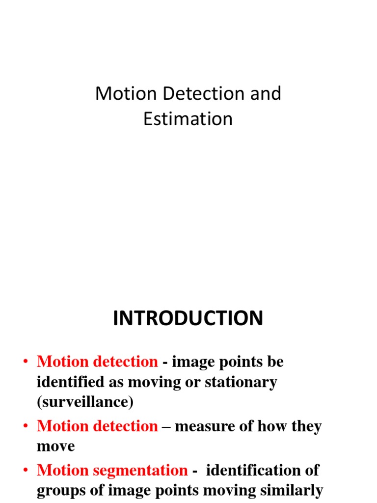 Motion Detection and | PDF | Hypothesis | Statistical Hypothesis Testing