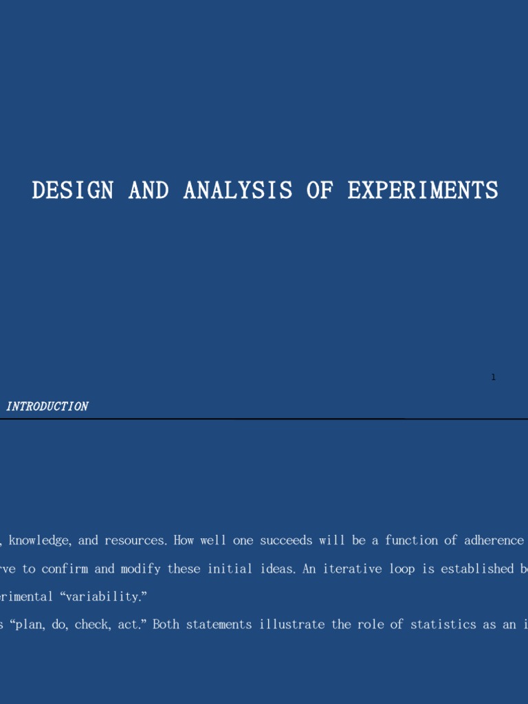 Sec 47 Design and Analysis of Experiment | PDF | Experiment | Design Of ...