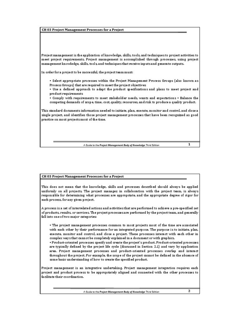 CH 03 Project Management Processes For A Project | PDF | Project ...