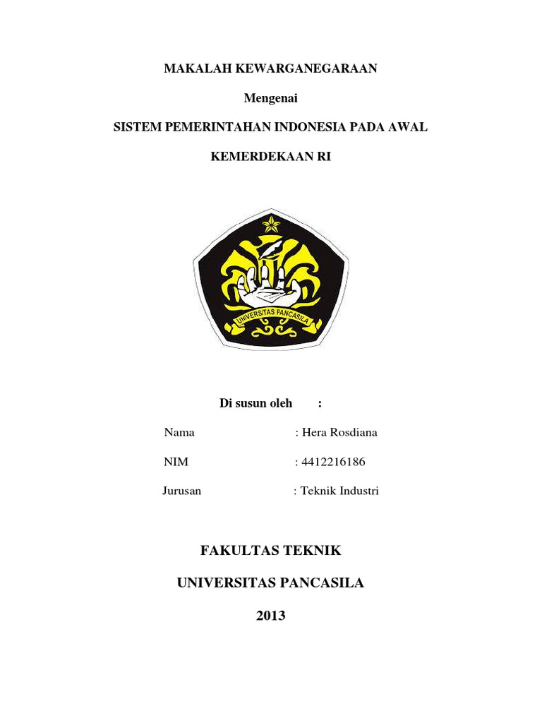 Sistem Pemerintahan Di Indonesia Pada Awal Kemerdekaan RI