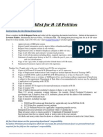 Checklist For H-1B Petition: Instructions For The Hiring Department