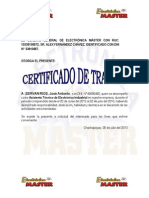 Certificado de Trabajo de Electronica Master