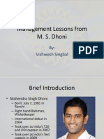 Management Lessons From MS Dhoni