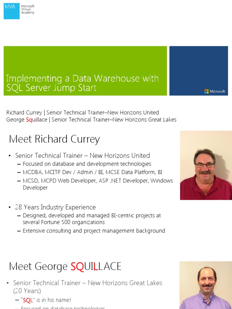 MVA Implementing A Data Warehouse With SQL Jump Start Mod 1 Final | PDF ...